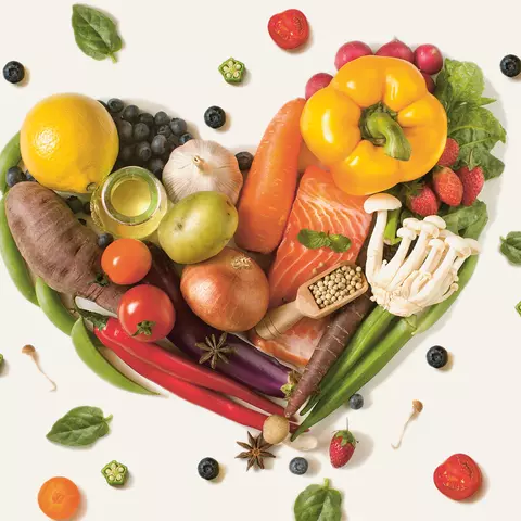 Gesundes Herz aus Obst und Gemüse